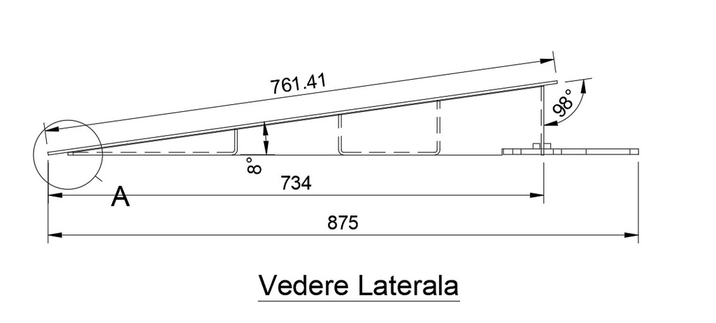 Rampa cantar platforma R1075, latime 1000mm